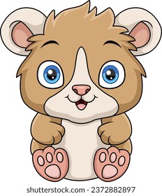 Cute baby hamster on white background