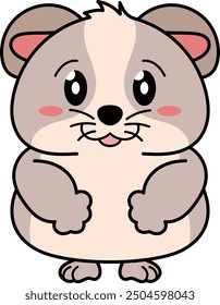 Cute Baby Hamster Vector Illustration with Tiny Paws and Big Eyes