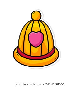 Cute baby hat doodle art. hand draw illustration