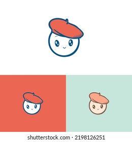 Cute Baby Hat. Cute Baby Smile Logo Template