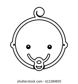 cute baby head icon vector illustration design