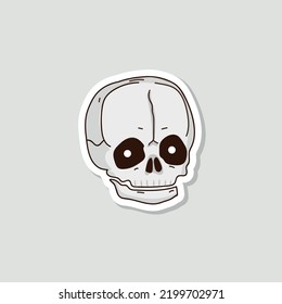 cute baby head skull illustration