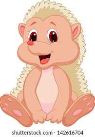 Cute baby hedgehog cartoon