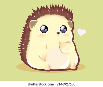 cute baby hedgehog on flat background