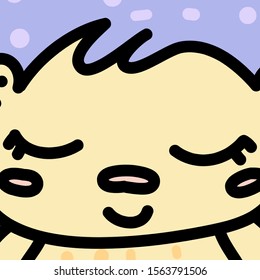 Cute baby hedgehog snout cartoon vector illustration. Flat design background with animal nose, eyes, mouth. Hand drawn close up exotic animal face, muzzle. Veterinary color poster, banner design idea