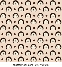 Cute baby hedgehogs seamless vector pattern. A simple children's background with a print of forest animals on the fabric.