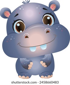 cute baby hippo animals cartoon character vector illustration eps 10 file
contains blending mode: multiply, screen
transparency