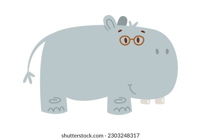 Cute baby hippo Vector Illustration