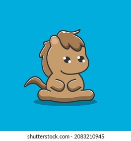 cute baby horse vector illustration
