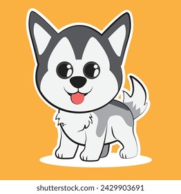 a cute baby husky dog
