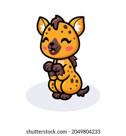 Cute Baby Hyena Cartoon Posing