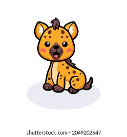 Cute baby hyena cartoon sitting