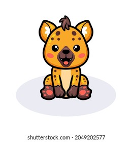 Cute Baby Hyena Cartoon Sitting