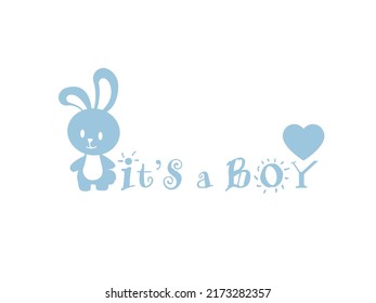 Cute Baby Icon Vector Illustration. Its A Boy Sign, Emblem Isolated On White Background, Flat Style For Graphic And Lettering For Cards, Newborn, Logo, Sticker