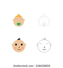 cute baby icon vector template