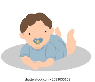 Cute Baby Illustration With Pacifier