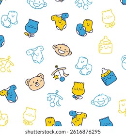 Cute Baby Items Pattern Design