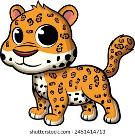 Cute baby jaguar vector illustration