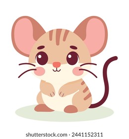 Cute baby jerboa character. Vector illustration for children design. Flat style