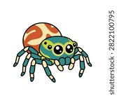A cute baby jumping spider vector illustration.
