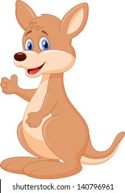 Cute baby kangaroo cartoon