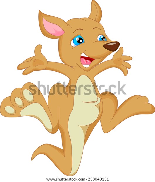 Cute Baby Kangaroo Cartoon Stock Vector (Royalty Free) 238040131 ...