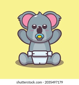 Cute baby koala. Cute animal cartoon illustration. Flat isolated vector illustration for posters, brochures, web, mascots, stickers, logos and icons.
