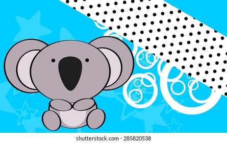 cute baby koala background in vector format very easy to edit