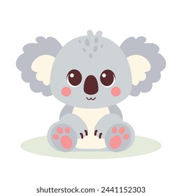 Cute baby koala bear character. Vector illustration for children design. Flat style