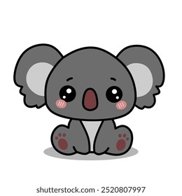 Cute baby Koala Cartoon Character Mascot Logo vector Illustration