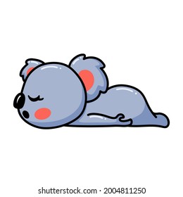 Cute baby koala cartoon sleeping