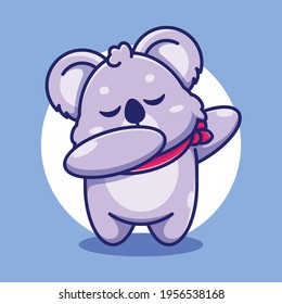 Cute baby koala dabbing cartoon