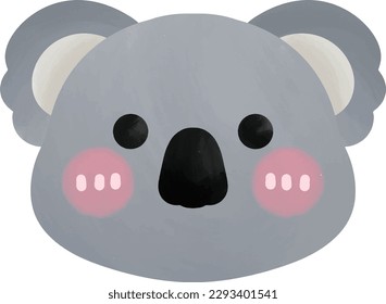 Cute Baby Koala face drawing vector