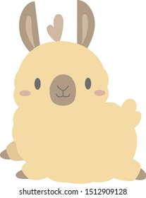 Cute baby lama. Vector illustration.