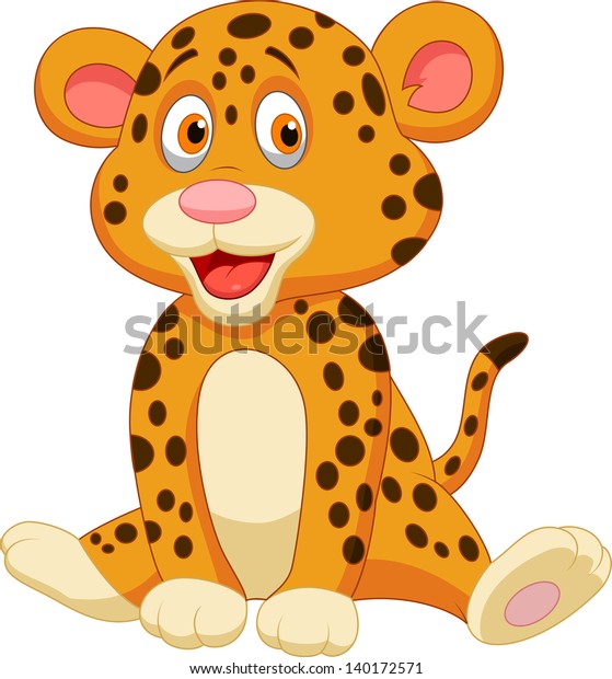 Cute Baby Leopard Cartoon Stock Vector (Royalty Free) 140172571