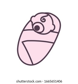 Cute baby line style icon design, Child newborn childhood kid innocence and little theme Vector illustration