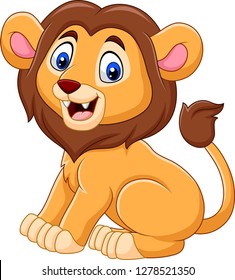 Cute baby lion cartoon