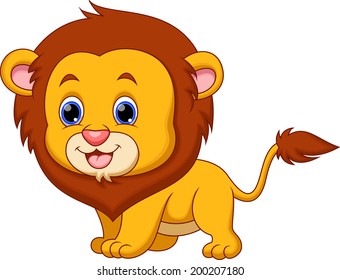 Cute baby lion cartoon