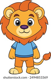 Cute baby lion cartoon character