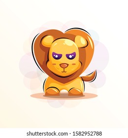 cute baby lion cartoon design vector