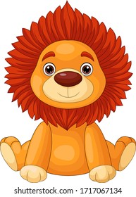 Cute baby lion cartoon sitting