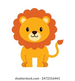 
Cute baby lion cartoon vector art