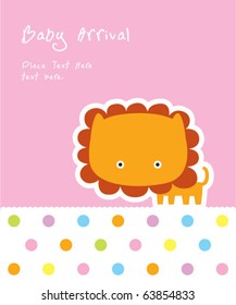 cute baby lion greeting card