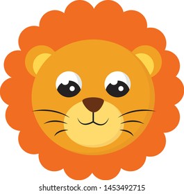 Cute baby lion, illustration, vector on white background.