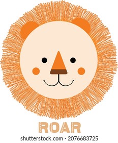 Cute Baby Lion. Baby Shower  Lion Safari Style Frame 