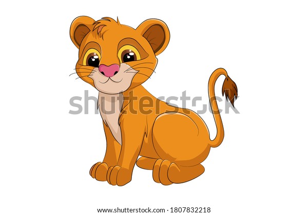A cute baby lion simba, design animal cartoon vector illustration