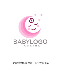 Cute Baby Logo Design Vector