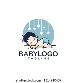Cute Baby Logo Design Vector