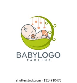 Cute Baby Logo Design Vektor