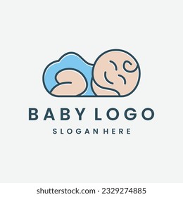 Cute Baby Logo Design Vector template .